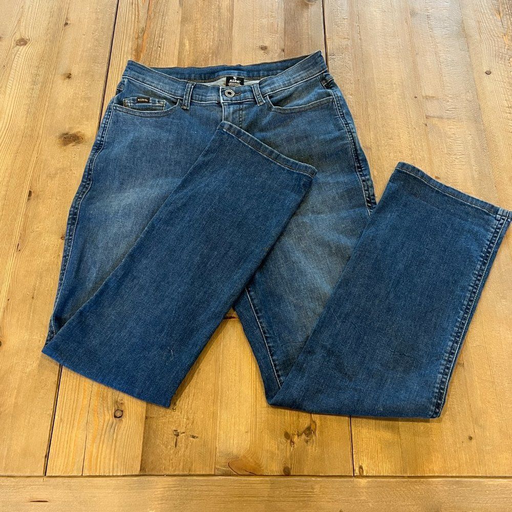 Kuhl Indigo Dye Vintage Blue  9" KONTOUR™ FLEX Denim Straight Jeans Size 6 Short